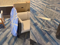 [#C3-153] 42' Glass Table with Metal Base