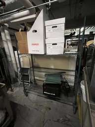 [#D14-241] Green Metal Rolling Rack