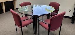 [#C4-47] Round Table Glass/Metal