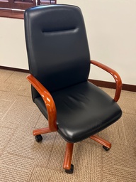 [#B9-45] leather/wood chairs 