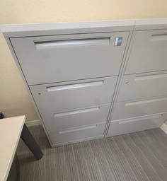 [#D10-14] 4 drawers cabinet w/top w/m grey