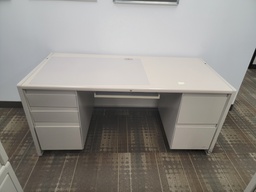 [#E2-25] Metal desk (white) (photo representation)