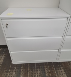 [#D8-134] 3 drawers cabinet - metal-white