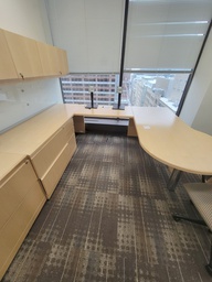[#E9-146] U shape desk w/hoverhangin comp