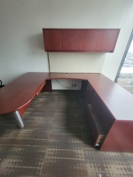 [#E7-166] U shape desk w/hoverhangin comp