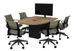 [#C4-29] Huddle Low Table D Shape 5pp 1676mmW x 1168mmD x 749mmH