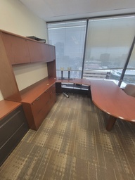 [#E9-417] U shape desk w/hoverhangin comp