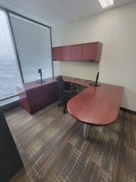 [#E9-519] U shape desk w/hoverhangin comp