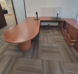 [#E6-613] L shape wood desk 