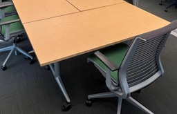 [#C13-7] Flip top Table - maple Akira 60 x 30 Fixed Top, No Grommet