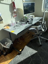 [#C12] Narrow Grey Desk
