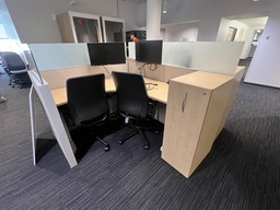 [#E10-22] L-Shape Height Adj. Desk LH (desk only)