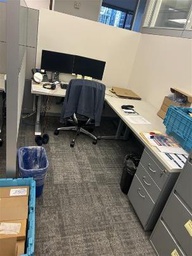 [#E6-B] L-desk (one ped with height adj table)