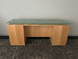 [#D5-X] Serving credenza with glass top