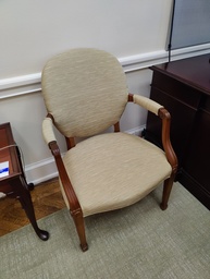 [#B8-87] Wood Chair Blonde Fabric