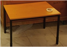 [#C11-43] Mesa Cuadrada Café / Naranja 