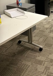 [#C12-36] White Table on Wheels