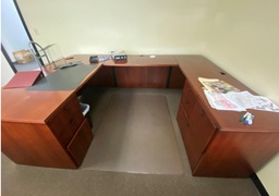 [#E7-18] U Shaped Desk - Red