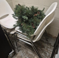 [#B4-4] White Stacking Chairs (disclaimer: potential of rust on metal legs)