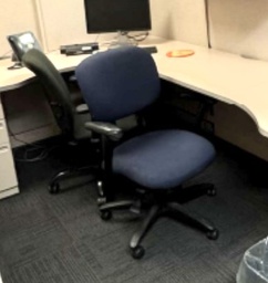 [#B13] Foam Task Chairs (Black, Blue)