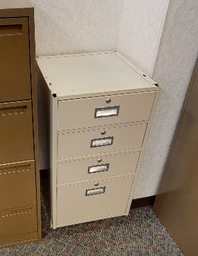 [#D11-9] Filing Cabinet - 4 Drawer, Beige