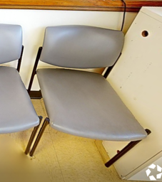 [#B8-5] Grey side metal chair no arms
