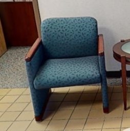 [#B12-6] Blue lounge chair