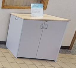 [#D20-17]  Wht 2 door cabinet