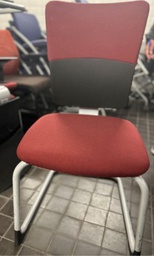 [#B8-6] Sled Chair - Dark Red / Black