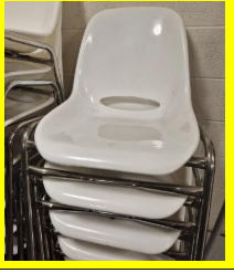 [#B4-1] White Stacking Chair