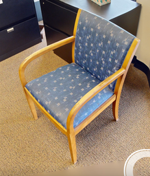 [#B9-1] Blue patterned guest chair