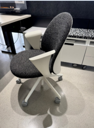[#B13-19] ESSA CHAIR, UPHOLSTERED BACK W/ PLASTIC SHELL