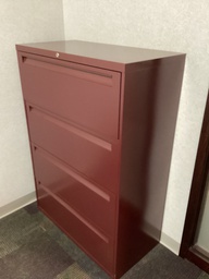 [#D10-8] 4 Drawer Lateral Maroon 