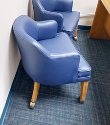 [#B9-5] Blue mobile guest chair