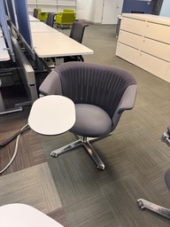 [#B12-123] GREY SWIVEL TABLET LOUNGE CHAIR