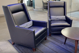 [#B12-3] Black tall-back lounge chair