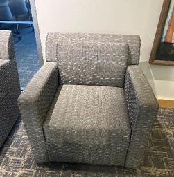 [#B12-12] Grey patterned lounge chair