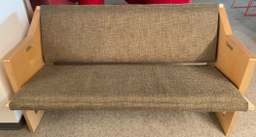 [#B2-13] Brown upholstered bench