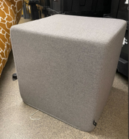 [#B11-25] Light grey cube ottoman
