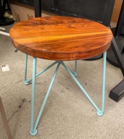 [#C11-31] Side table w/blue base