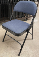 [#B4-44] Blue upholstered folding chair