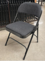 [#B4-45] Black upholstered folding chair