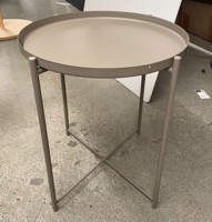 [#C11-51] Tan metal side table