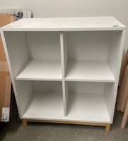 [#D19-66] White cubby shelf