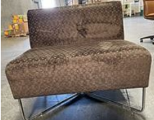 [#B12-53] Lounge Chair-Brown-Chrome Legs