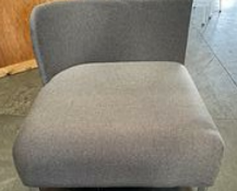 [#B12-55] Lounge Chair-Grey Fabric-Armless
