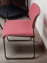 [#B8-27] Red side chair metal