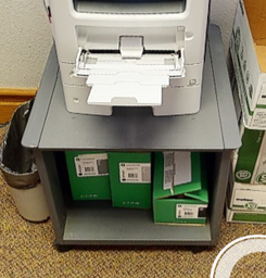 [#D19-39] Grey mobile printer cabinet
