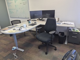 [#E6-10] L-shape sit stand desk