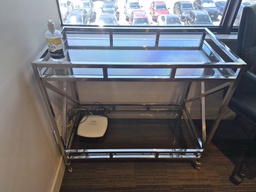 [#C1-70] Glass / metal cart on wheels